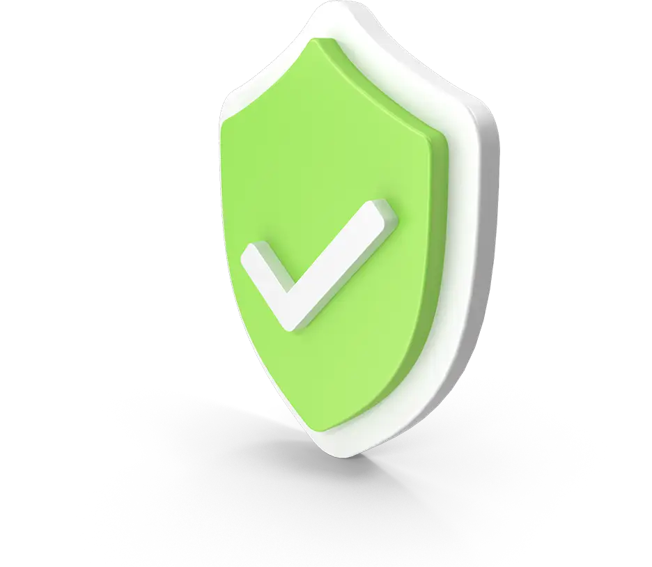 Datenschutzerklärung - grüner Haken auf einem Protect Schild